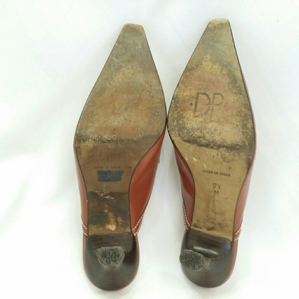 Donald J Pliner Size 7.5M Cognac Brown Mule Heel - Picture 6 of 8